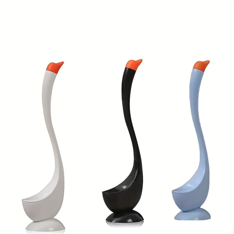 3 Color to Choose.Swan Toilet Brush, Plastic Bathroom Cleaning Tool, 360° Cleaning with Angled Bristles, Reusable Plastic Bathroom Brush for Efficient Bathroom Cleaning at Home And Office, Hotel, Toilet Brush And Stand Set