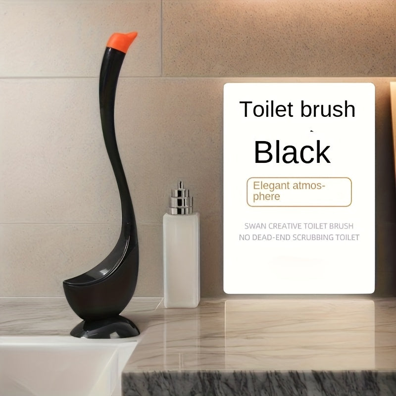 3 Color to Choose.Swan Toilet Brush, Plastic Bathroom Cleaning Tool, 360° Cleaning with Angled Bristles, Reusable Plastic Bathroom Brush for Efficient Bathroom Cleaning at Home And Office, Hotel, Toilet Brush And Stand Set