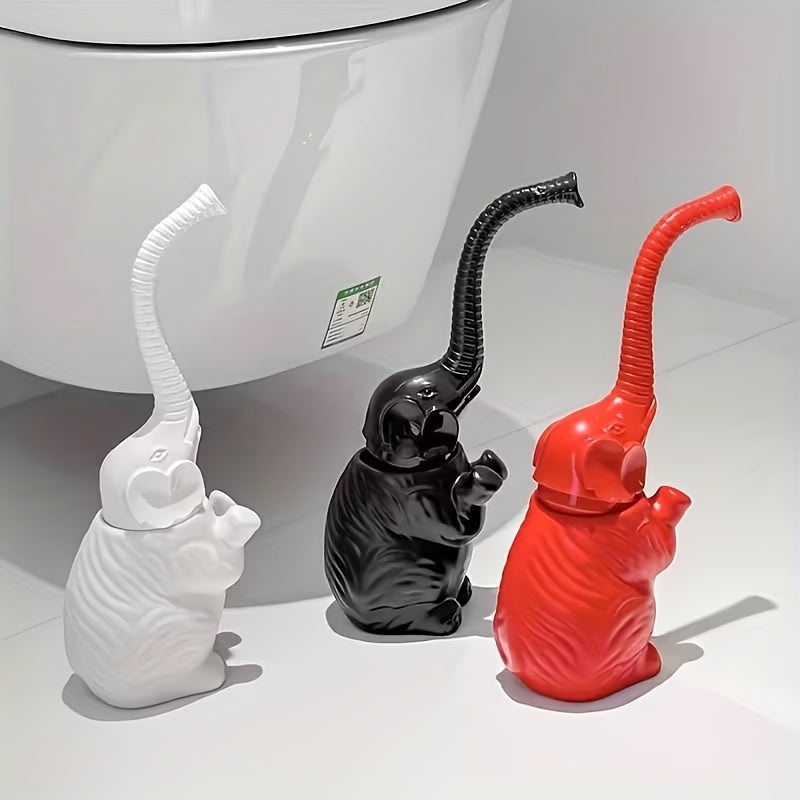 Creative Elephant-Shaped Toilet Brush Set, Durable Plastic Black Red Design with Stand Base – Freestanding Bathroom Cleaning for Toilets and Dorms, Toilet Brush Holder, Toilet Brush And Holder, Toilet Brush And Holder Set
