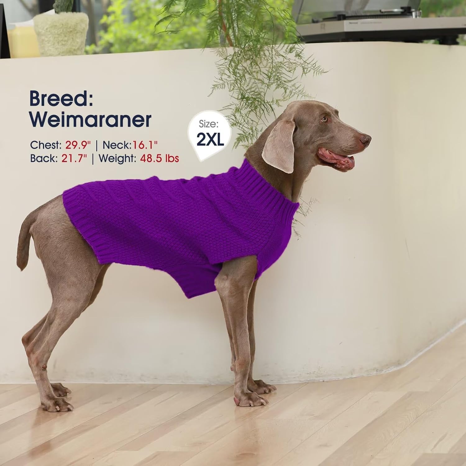 IECOii Sweater for Large Dogs, XXXXL Dog Sweaters for Extra Large Dogs, Cold Weather Winter Jacket for Large Dogs, Warm Autumn Dog Clothes for Large Dogs Knitwear, Doberman, German