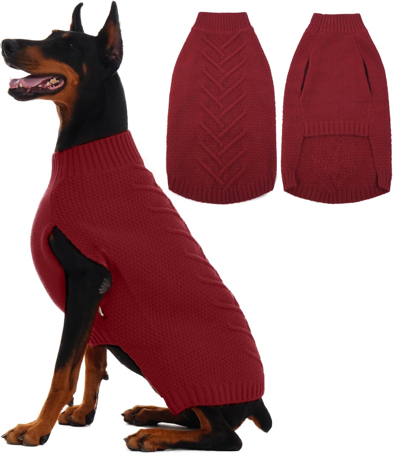 IECOii Sweater for Large Dogs, XXXXL Dog Sweaters for Extra Large Dogs, Cold Weather Winter Jacket for Large Dogs, Warm Autumn Dog Clothes for Large Dogs Knitwear, Doberman, German
