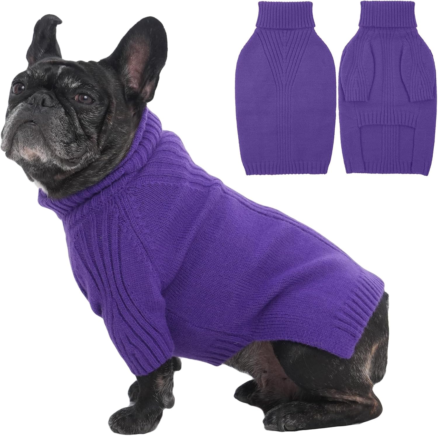 IECOii XXL Dog Sweater,Thermal Knit Big Dog Sweater Christmas,Pet Turtleneck Doggy Sweatshirt for Extra Large Dogs Boy Girl,Stretchy Large Dogs Cold Weather Outfit Pitbull Clothes,(Green XXL)