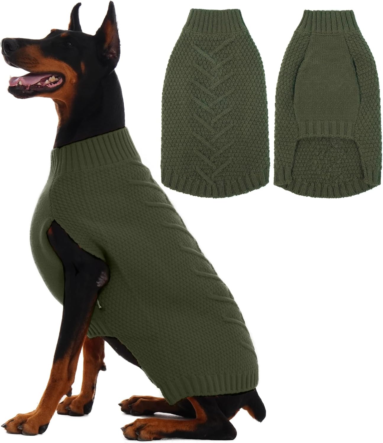 IECOii Sweater for Large Dogs, XXXXL Dog Sweaters for Extra Large Dogs, Cold Weather Winter Jacket for Large Dogs, Warm Autumn Dog Clothes for Large Dogs Knitwear, Doberman, German