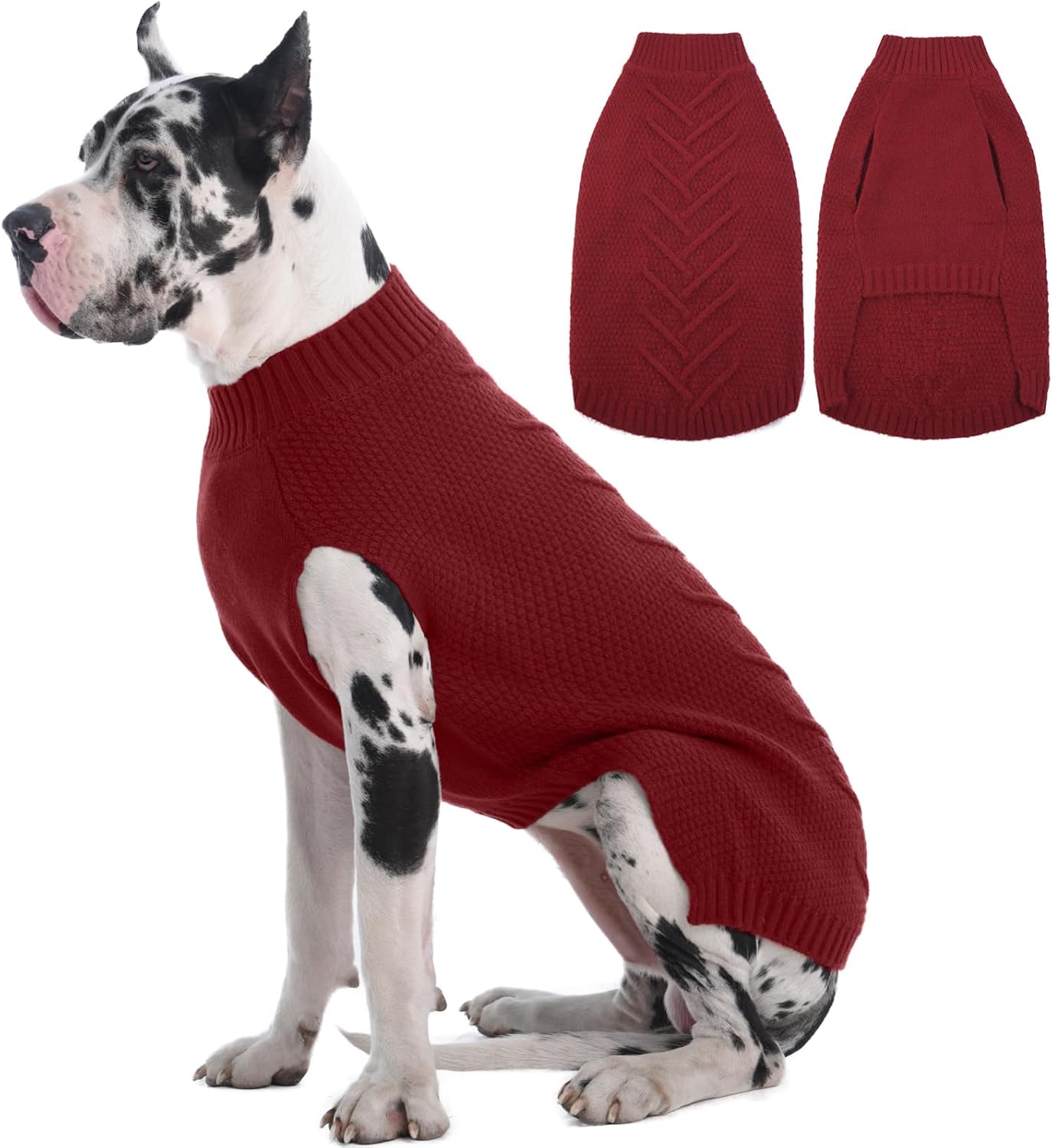 IECOii Sweater for Large Dogs, XXXXL Dog Sweaters for Extra Large Dogs, Cold Weather Winter Jacket for Large Dogs, Warm Autumn Dog Clothes for Large Dogs Knitwear, Doberman, German