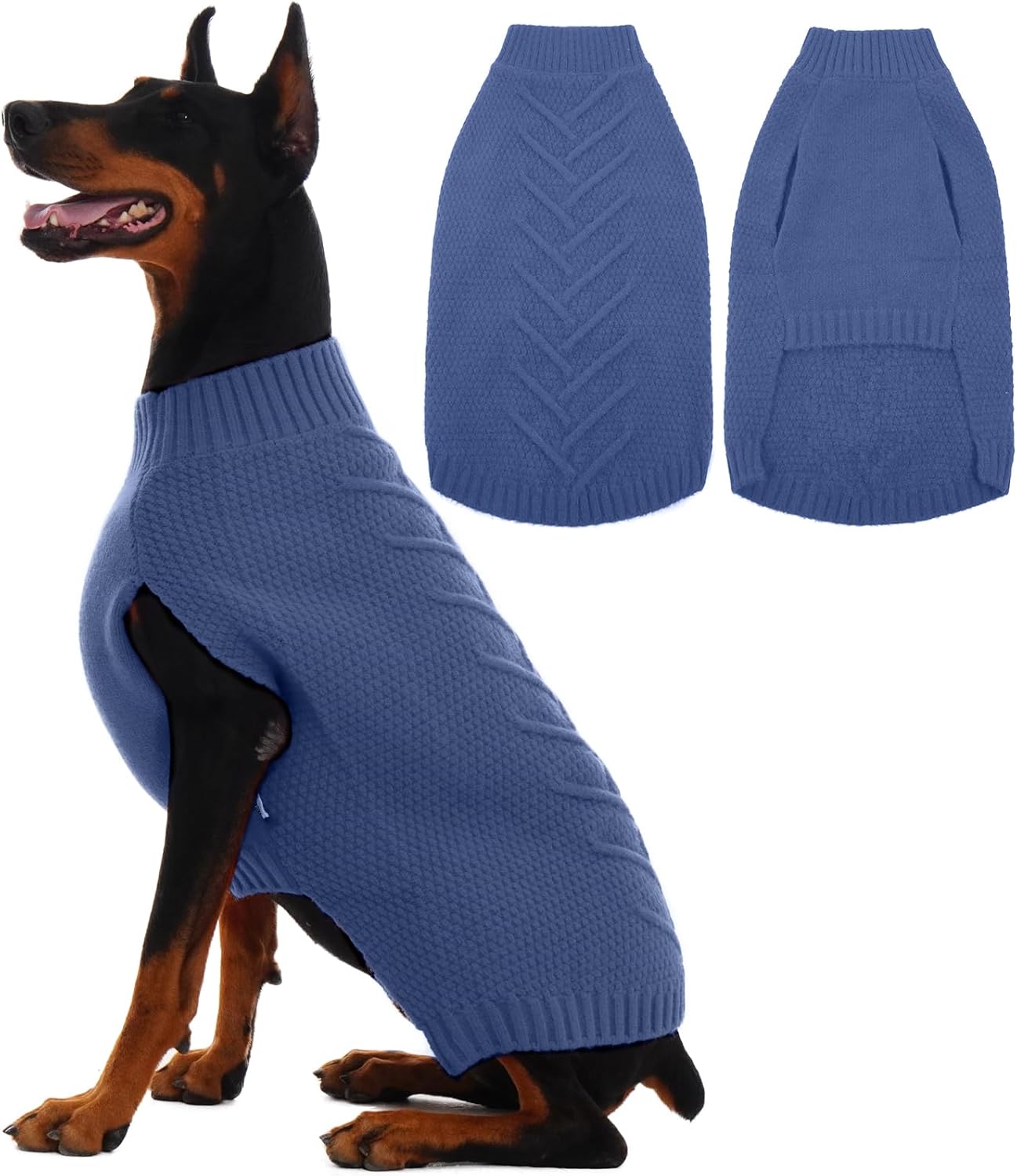 IECOii Sweater for Large Dogs, XXXXL Dog Sweaters for Extra Large Dogs, Cold Weather Winter Jacket for Large Dogs, Warm Autumn Dog Clothes for Large Dogs Knitwear, Doberman, German