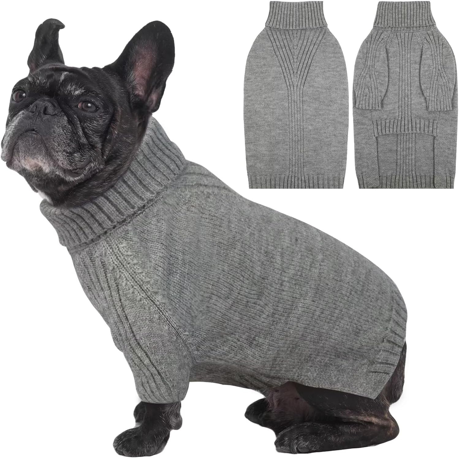 IECOii XXL Dog Sweater,Thermal Knit Big Dog Sweater Christmas,Pet Turtleneck Doggy Sweatshirt for Extra Large Dogs Boy Girl,Stretchy Large Dogs Cold Weather Outfit Pitbull Clothes,(Green XXL)