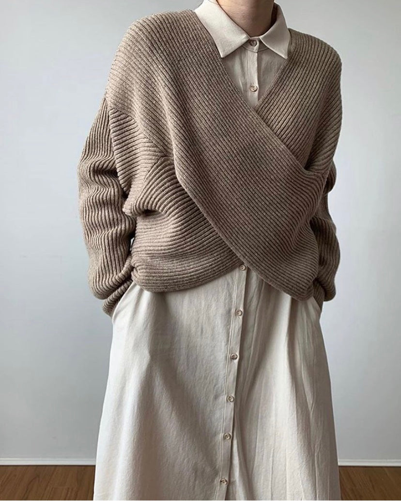Mila Milano™ | Pull in maglia incrociata chic