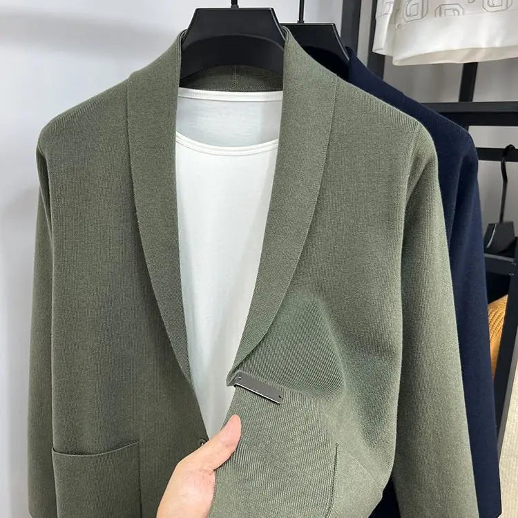 Cardigan da Uomo con Collo a Sciarpa Classico