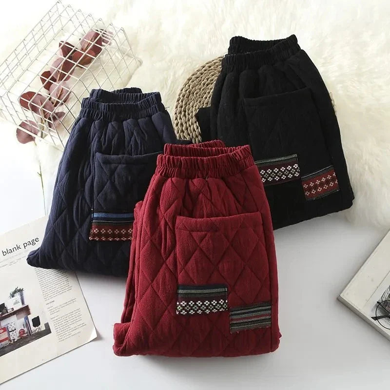 Pantaloni Invernali Ultra-Caldi in Cotone per Donna