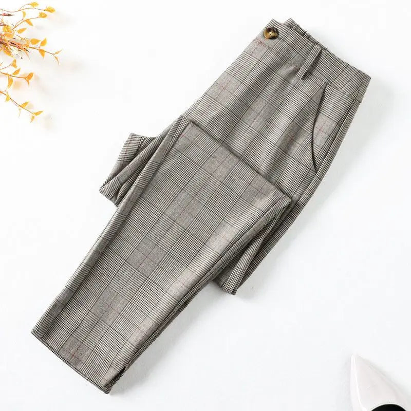Pantaloni Tapered a Quadri Su Misura
