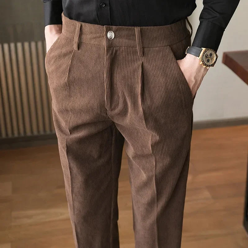 Pantaloni Eleganti in Velluto a Coste