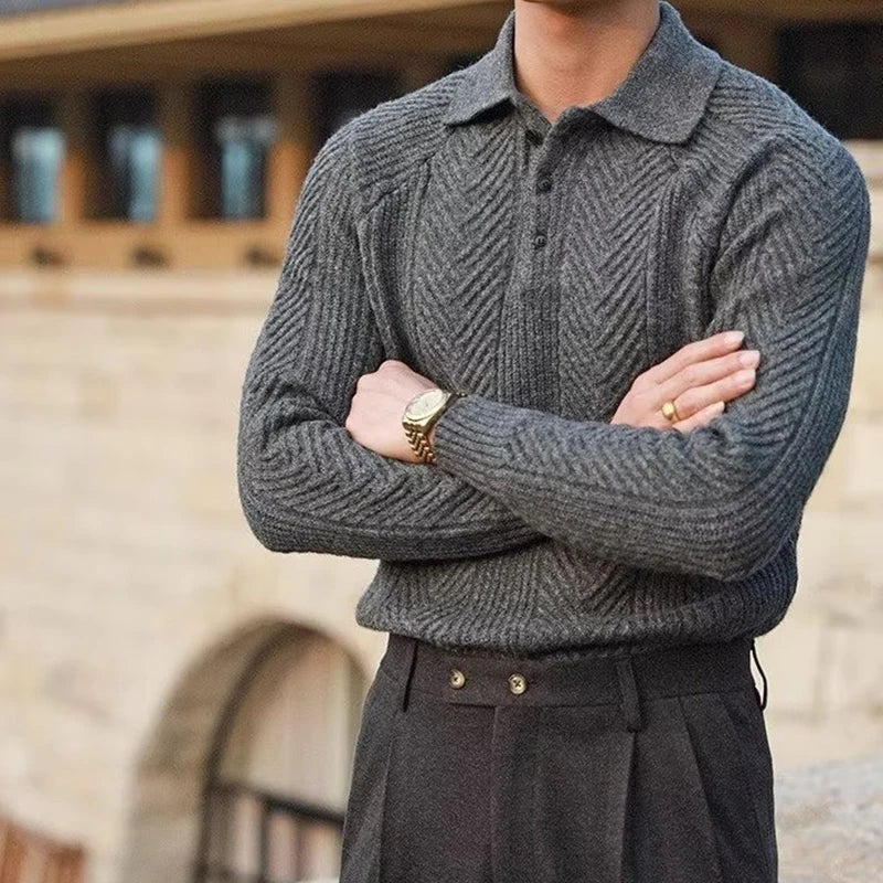 Maglione Polo Classico a Treccia