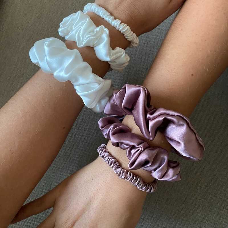 Set di 3 Scrunchie (3 dimensioni diverse - Scegli il tuo colore)
