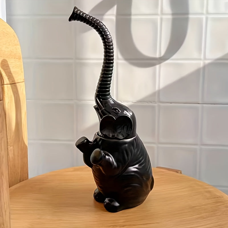 Creative Elephant-Shaped Toilet Brush Set, Durable Plastic Black Red Design with Stand Base – Freestanding Bathroom Cleaning for Toilets and Dorms, Toilet Brush Holder, Toilet Brush And Holder, Toilet Brush And Holder Set