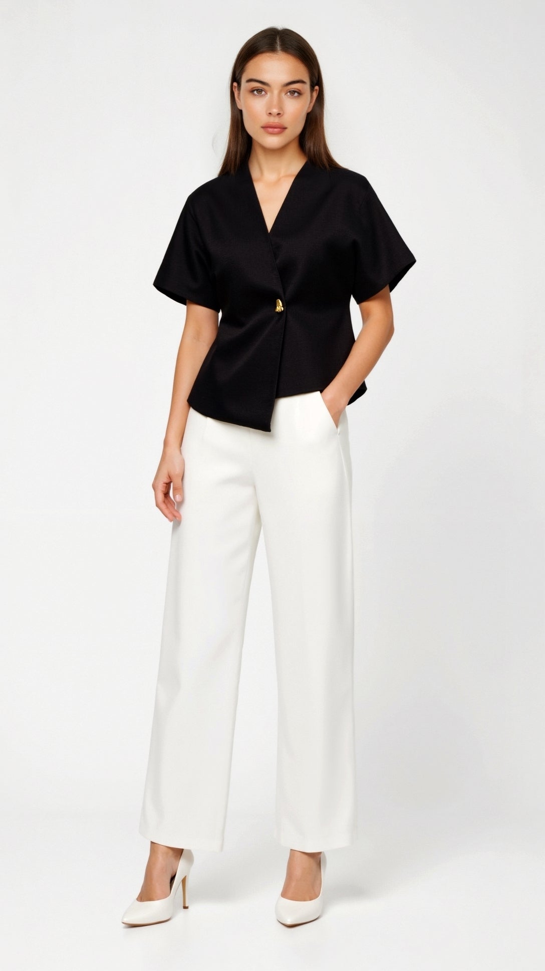 Blusa Amy con scollo a V