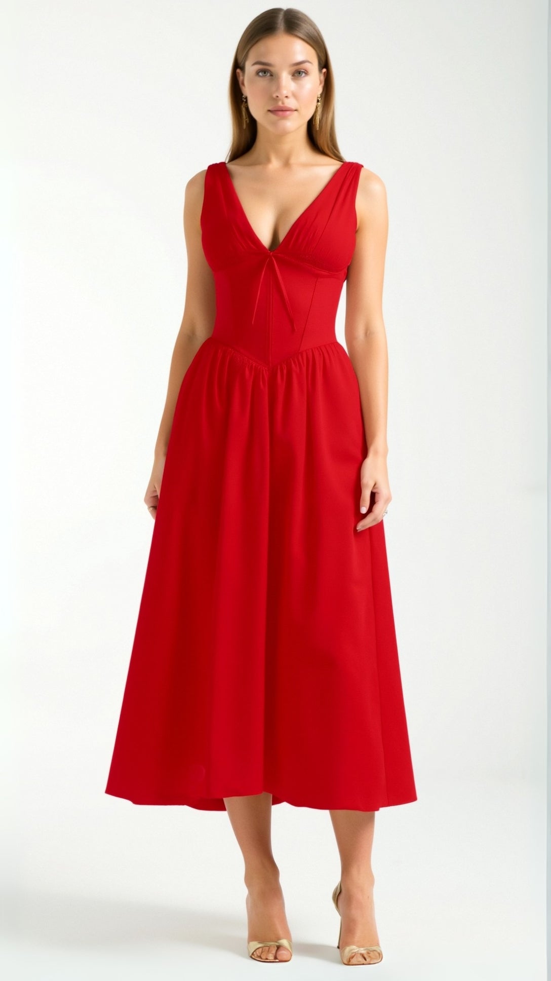 Jade – Abito midi con lacci