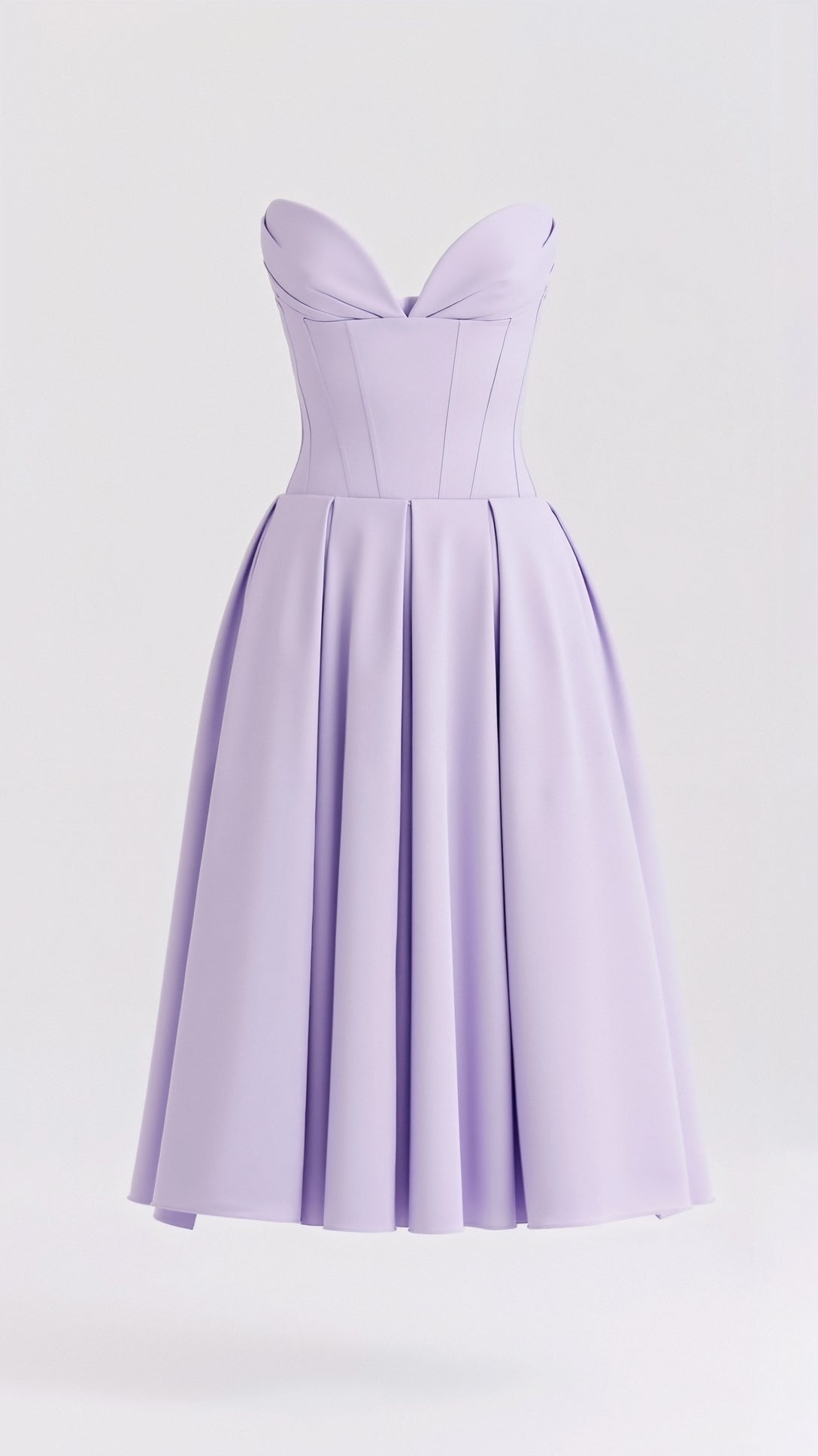 Abito midi senza spalline Celestia