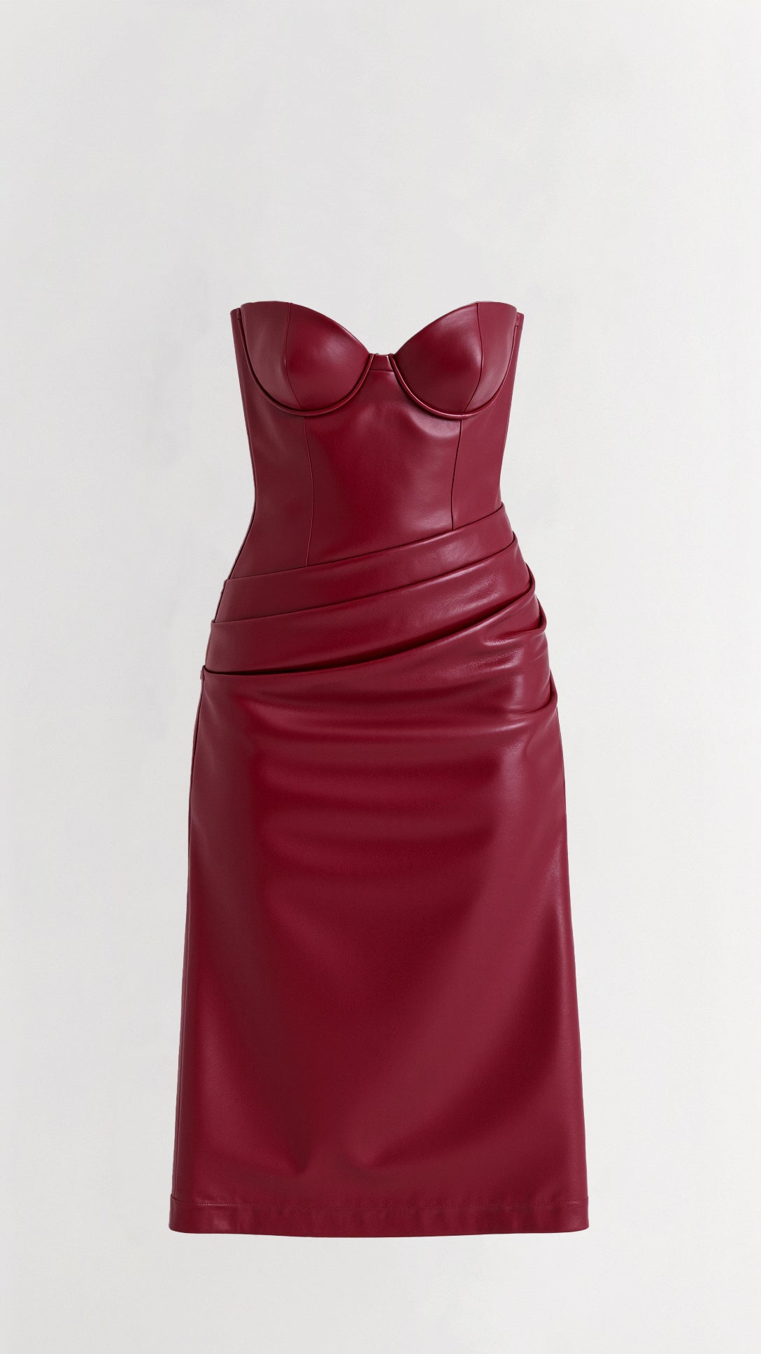 Abito midi Elara in pelle vegana