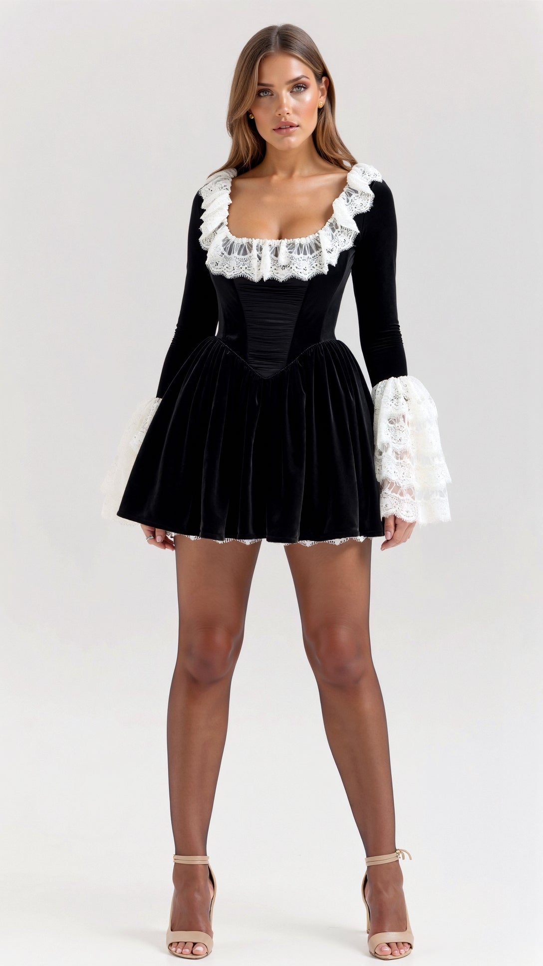 Abito Minikleid Fiora in Pizzo