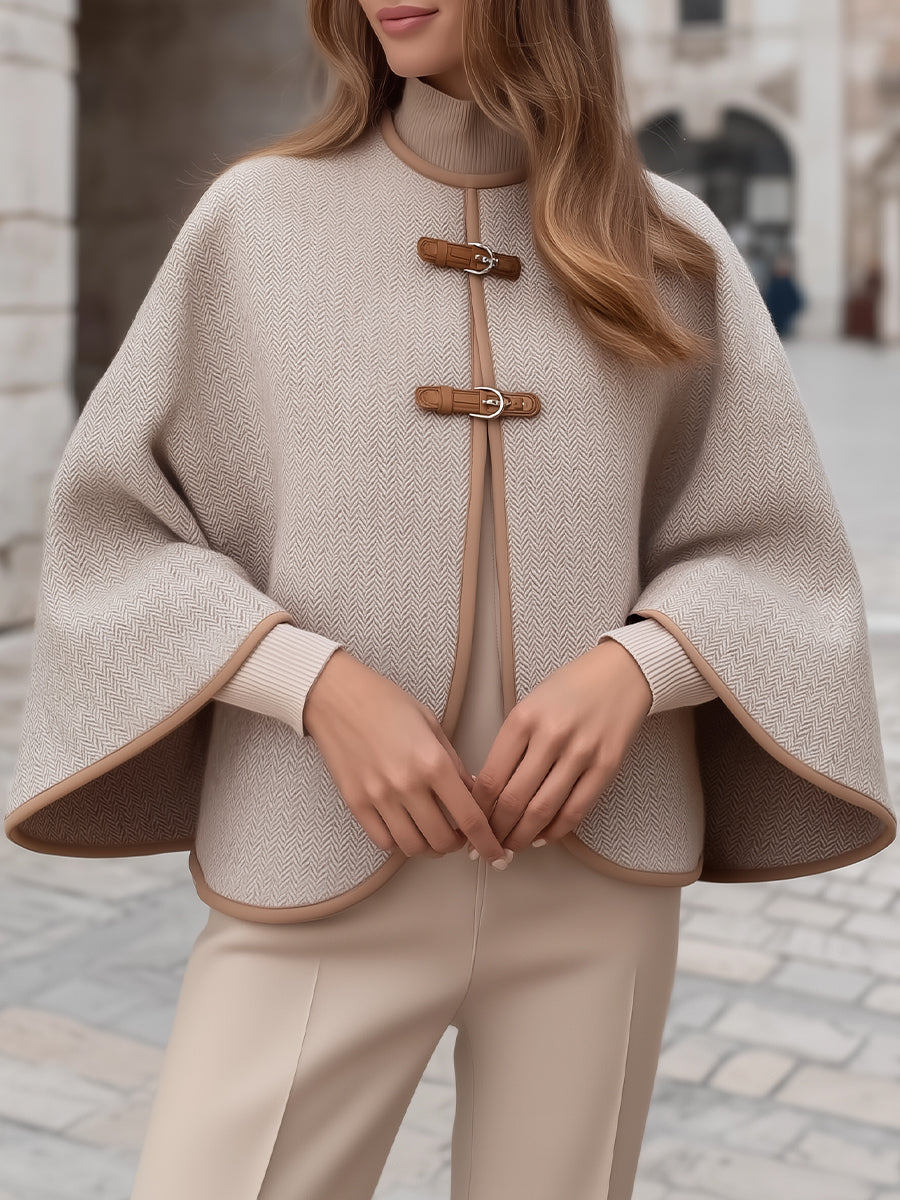 Mila Milano™ | Herringbone Buckle Cape
