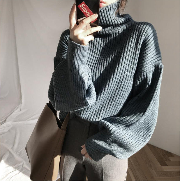 Mila Milano™ | Pullover di lusso con colletto alto e maniche a palloncino