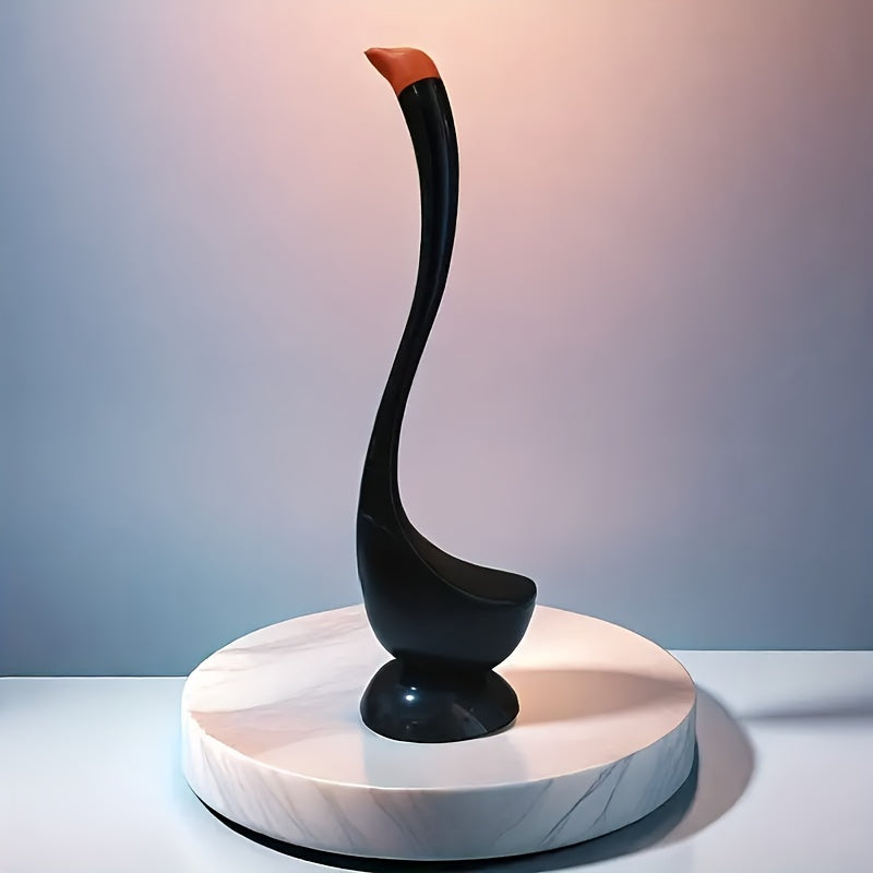 3 Color to Choose.Swan Toilet Brush, Plastic Bathroom Cleaning Tool, 360° Cleaning with Angled Bristles, Reusable Plastic Bathroom Brush for Efficient Bathroom Cleaning at Home And Office, Hotel, Toilet Brush And Stand Set