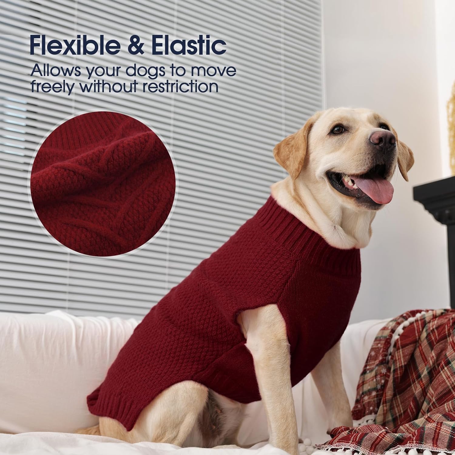 IECOii Sweater for Large Dogs, XXXXL Dog Sweaters for Extra Large Dogs, Cold Weather Winter Jacket for Large Dogs, Warm Autumn Dog Clothes for Large Dogs Knitwear, Doberman, German