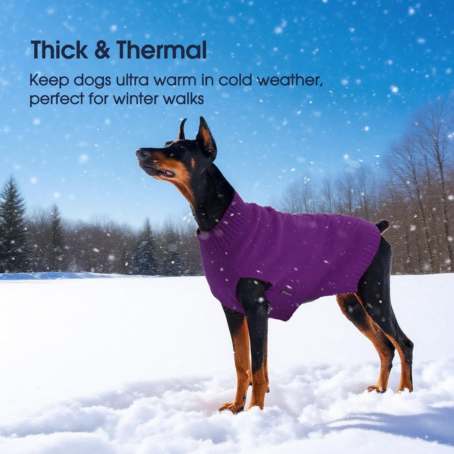 IECOii Sweater for Large Dogs, XXXXL Dog Sweaters for Extra Large Dogs, Cold Weather Winter Jacket for Large Dogs, Warm Autumn Dog Clothes for Large Dogs Knitwear, Doberman, German