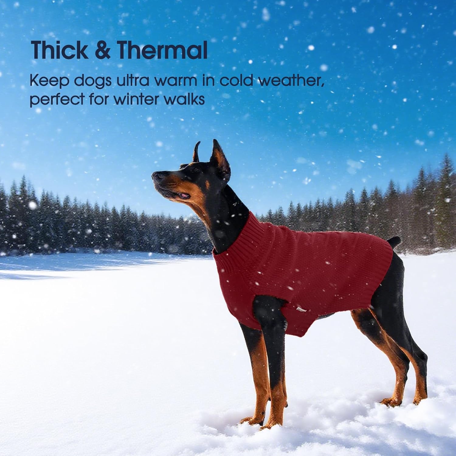 IECOii Sweater for Large Dogs, XXXXL Dog Sweaters for Extra Large Dogs, Cold Weather Winter Jacket for Large Dogs, Warm Autumn Dog Clothes for Large Dogs Knitwear, Doberman, German