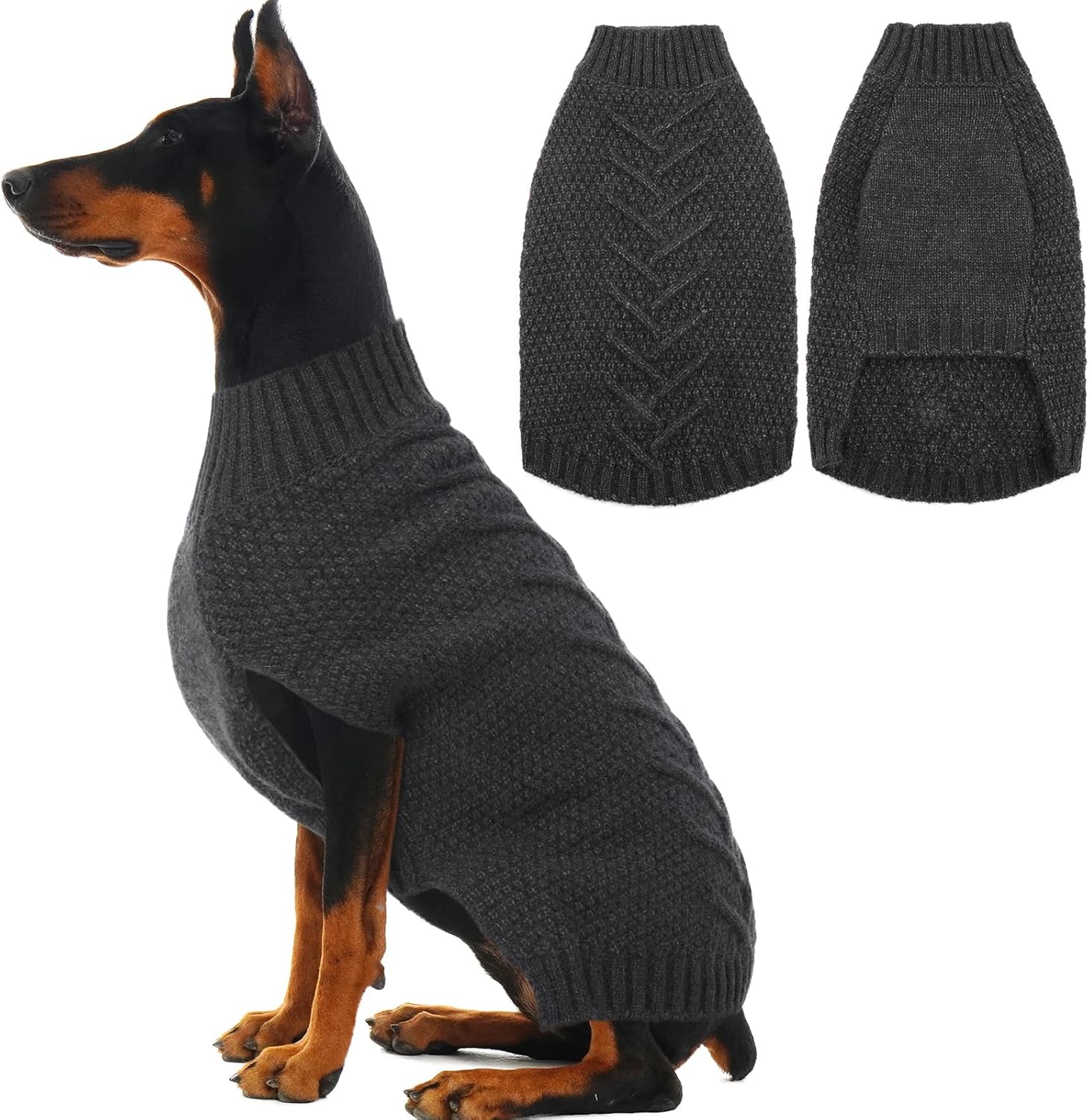 IECOii Sweater for Large Dogs, XXXXL Dog Sweaters for Extra Large Dogs, Cold Weather Winter Jacket for Large Dogs, Warm Autumn Dog Clothes for Large Dogs Knitwear, Doberman, German