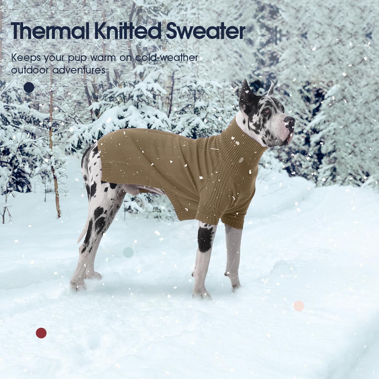 IECOii XXL Dog Sweater,Thermal Knit Big Dog Sweater Christmas,Pet Turtleneck Doggy Sweatshirt for Extra Large Dogs Boy Girl,Stretchy Large Dogs Cold Weather Outfit Pitbull Clothes,(Green XXL)