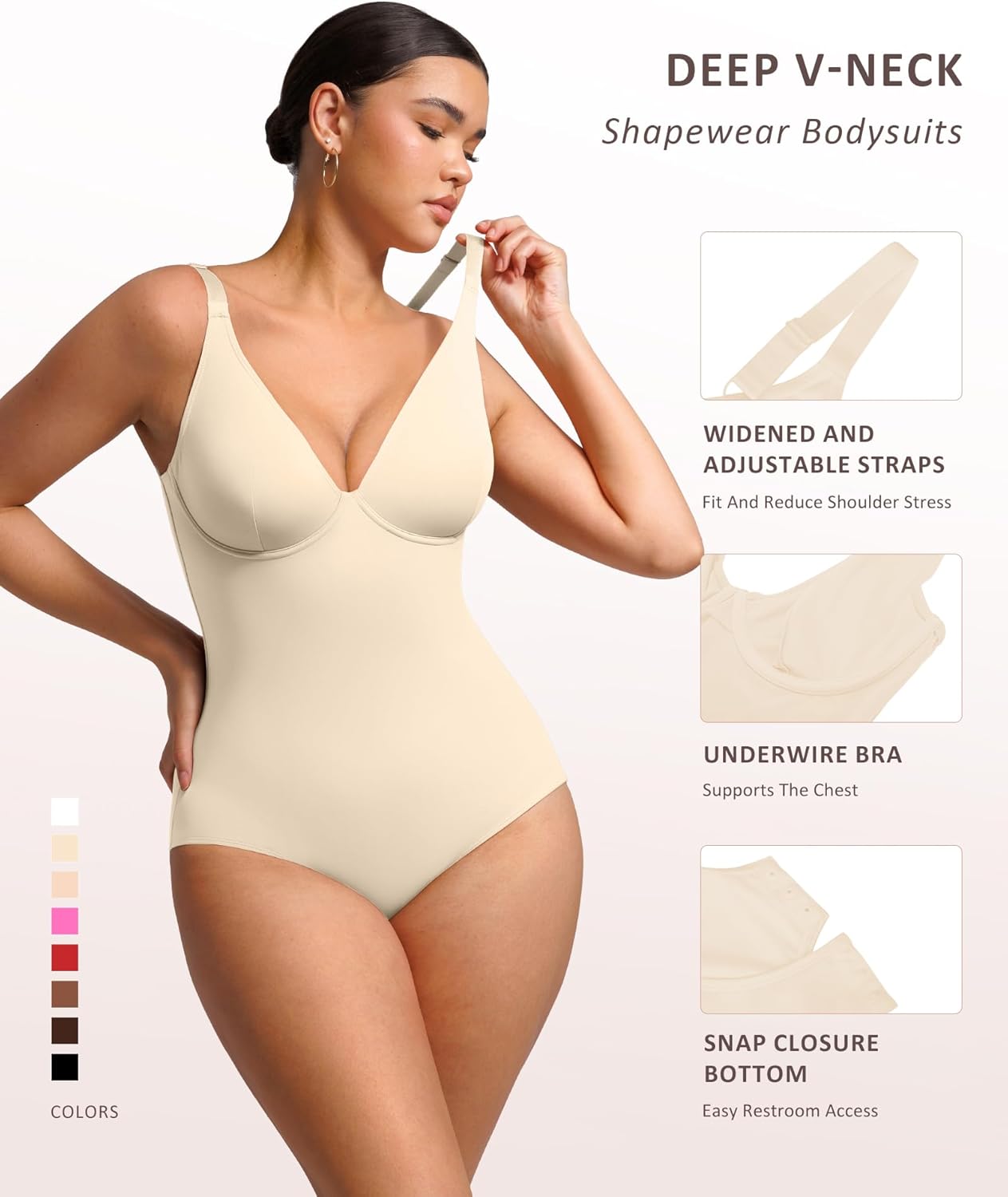 Mila Milano™  |  Bodysuit  |  Corsetto con scollo a V  |  BOGO-collectie: Moeiteloze elegantie