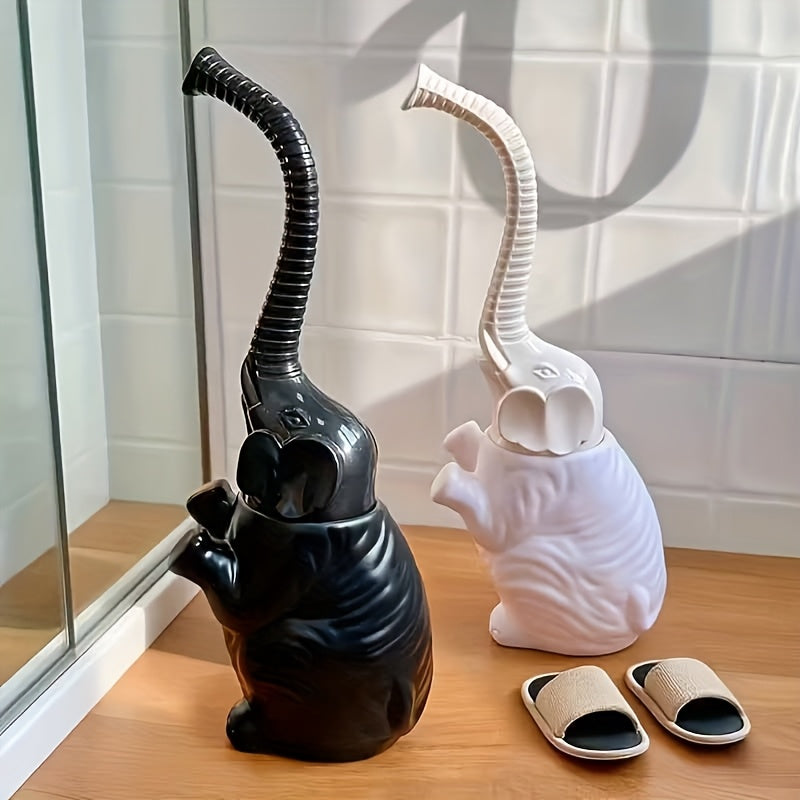 Creative Elephant-Shaped Toilet Brush Set, Durable Plastic Black Red Design with Stand Base – Freestanding Bathroom Cleaning for Toilets and Dorms, Toilet Brush Holder, Toilet Brush And Holder, Toilet Brush And Holder Set