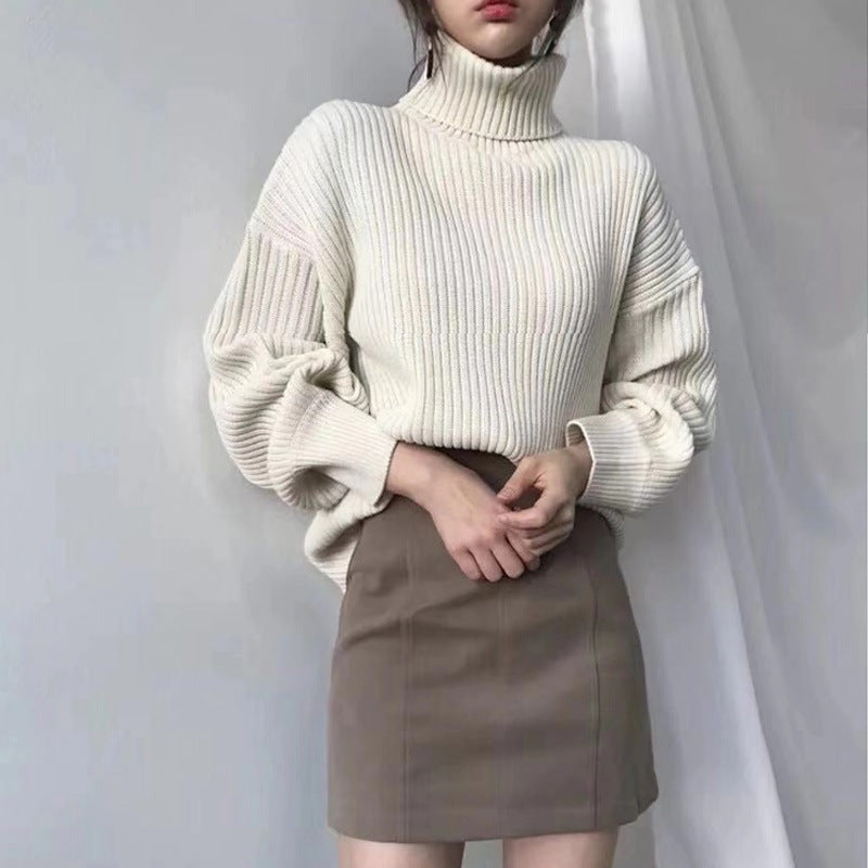 Mila Milano™ | Pullover di lusso con colletto alto e maniche a palloncino