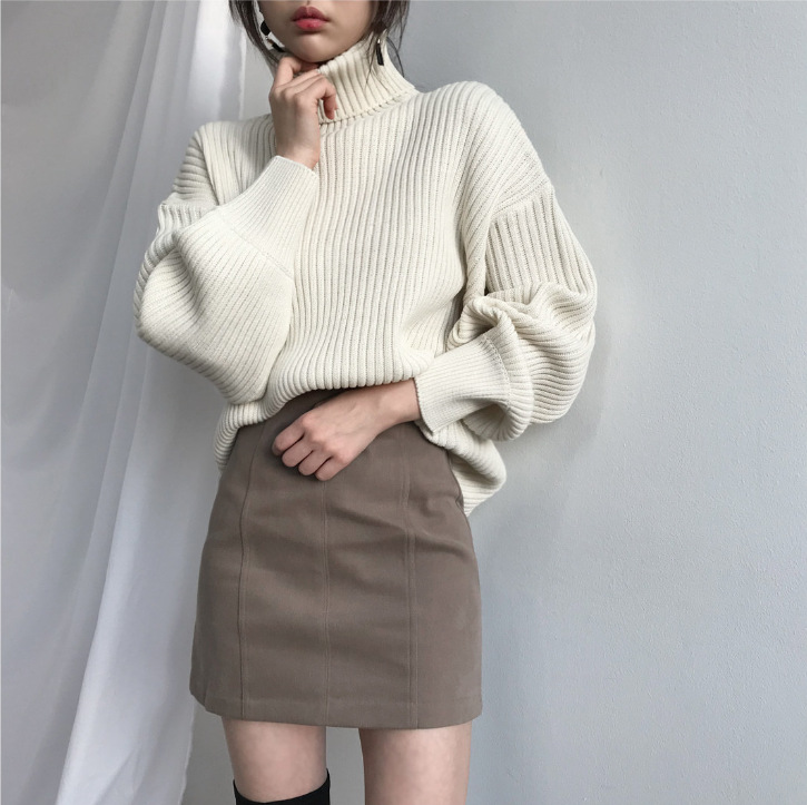 Mila Milano™ | Pullover di lusso con colletto alto e maniche a palloncino