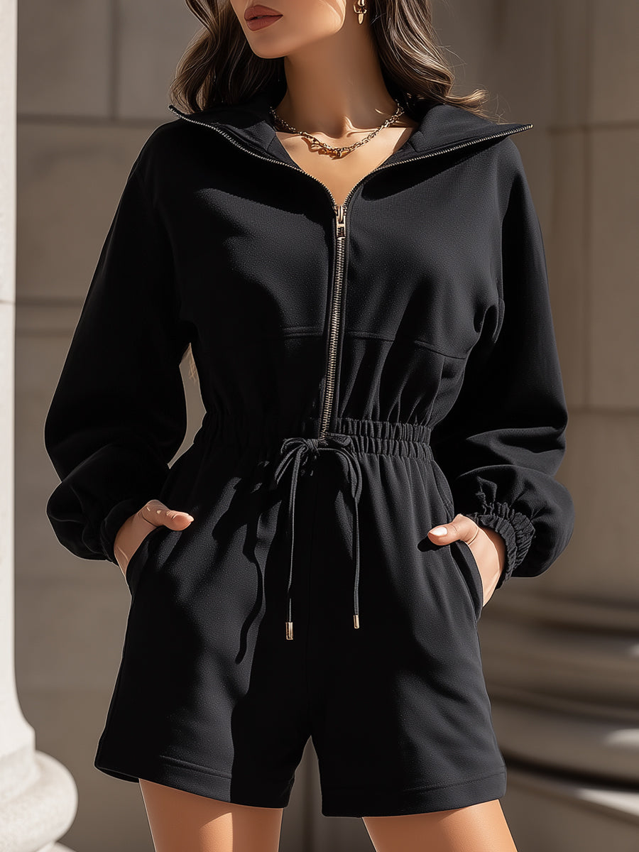 Mila Milano™ | Zipper Drawstring Romper