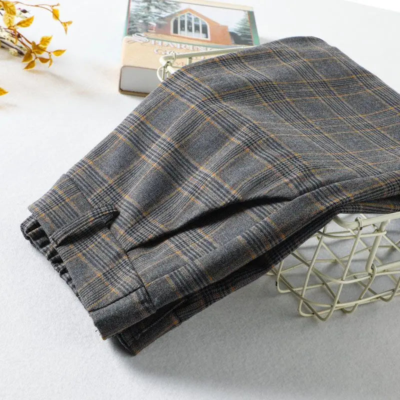 Pantaloni Tapered a Quadri Su Misura