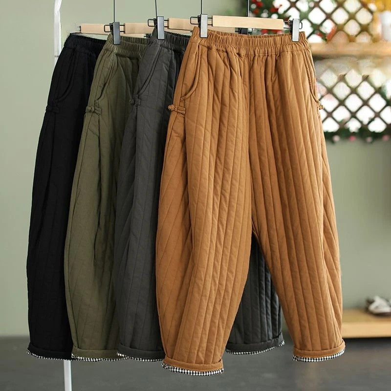 Pantaloni Harem Trapuntati Ultra-Caldi da Donna