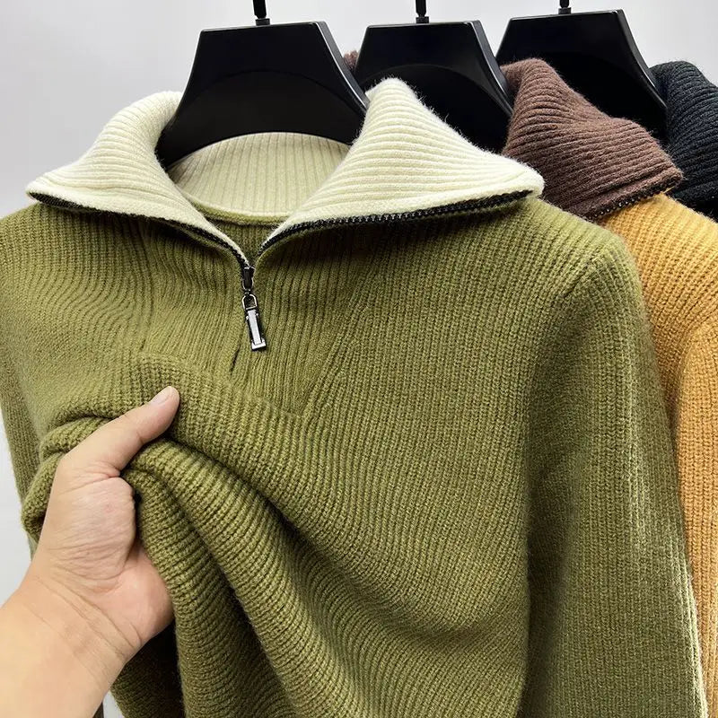 Maglione da Uomo in Maglia Premium con Mezzo Zip