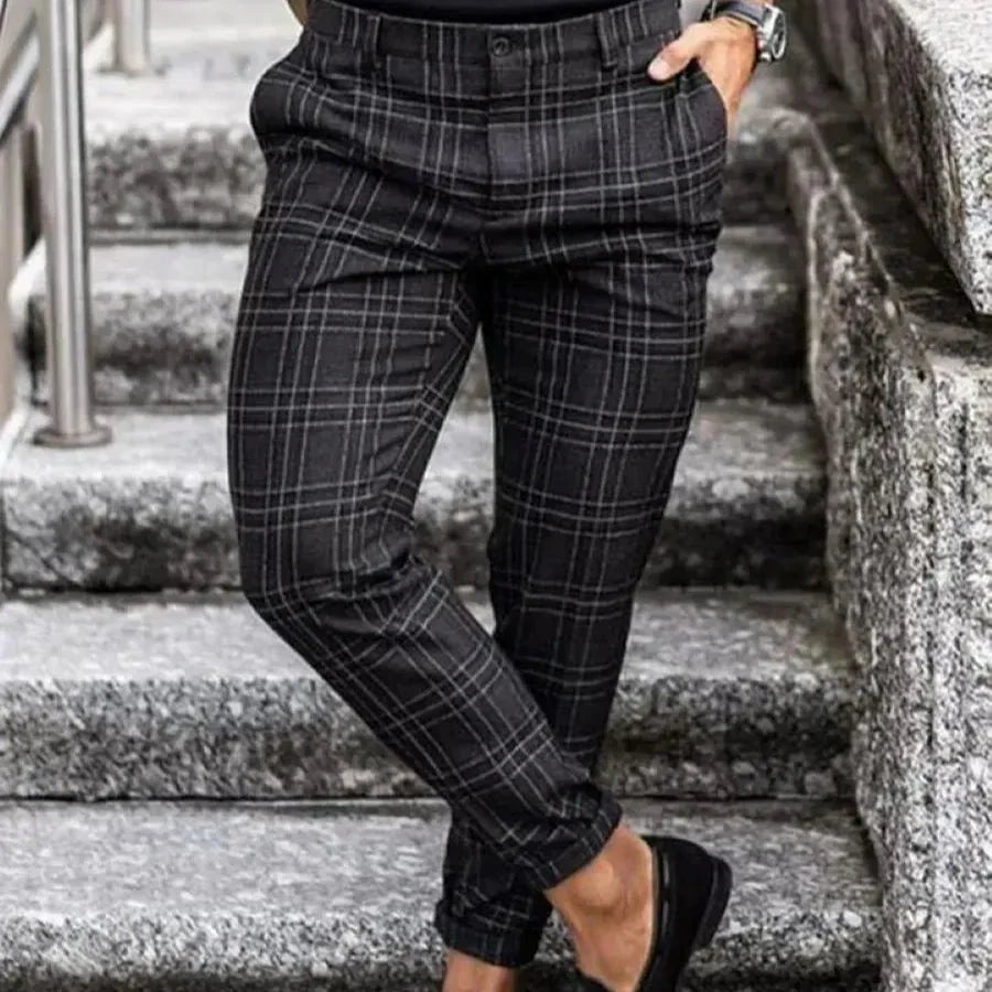 Pantaloni a Righe Slim Fit