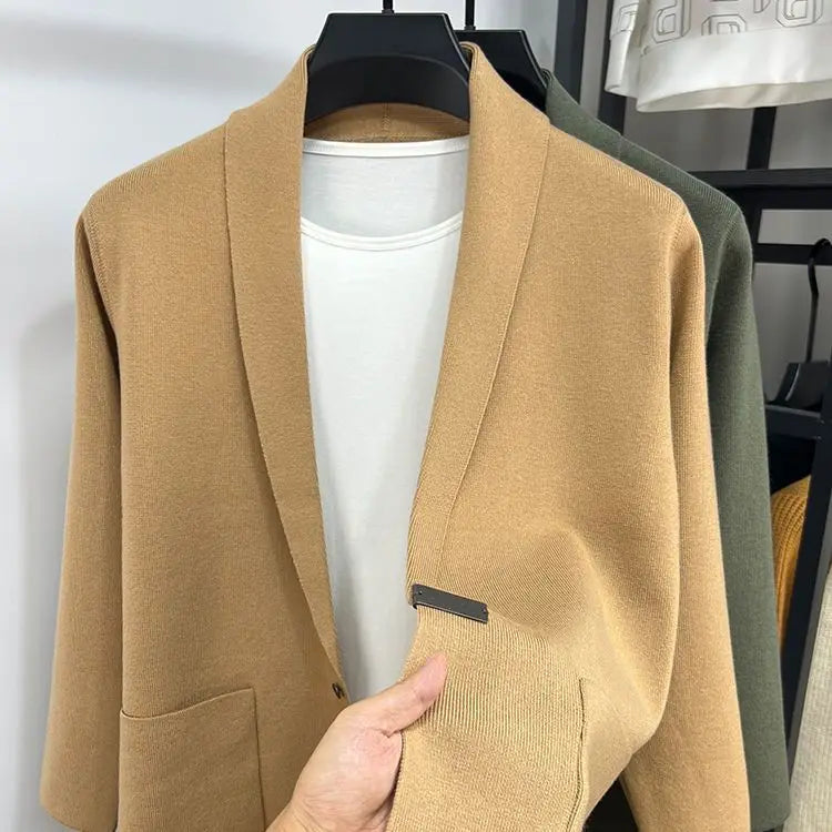 Cardigan da Uomo con Collo a Sciarpa Classico