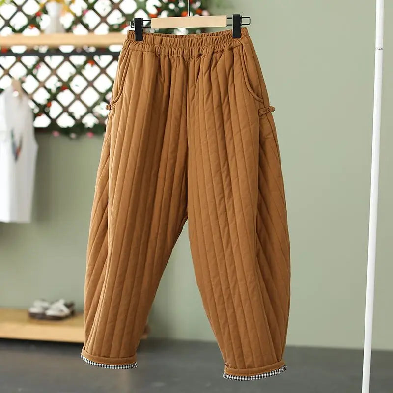 Pantaloni Harem Trapuntati Ultra-Caldi da Donna