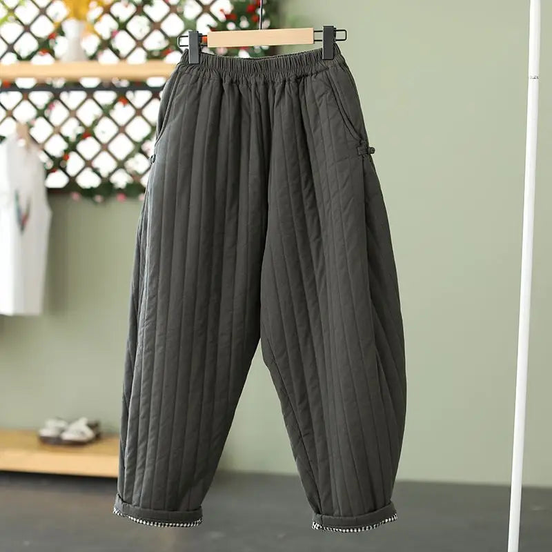 Pantaloni Harem Trapuntati Ultra-Caldi da Donna
