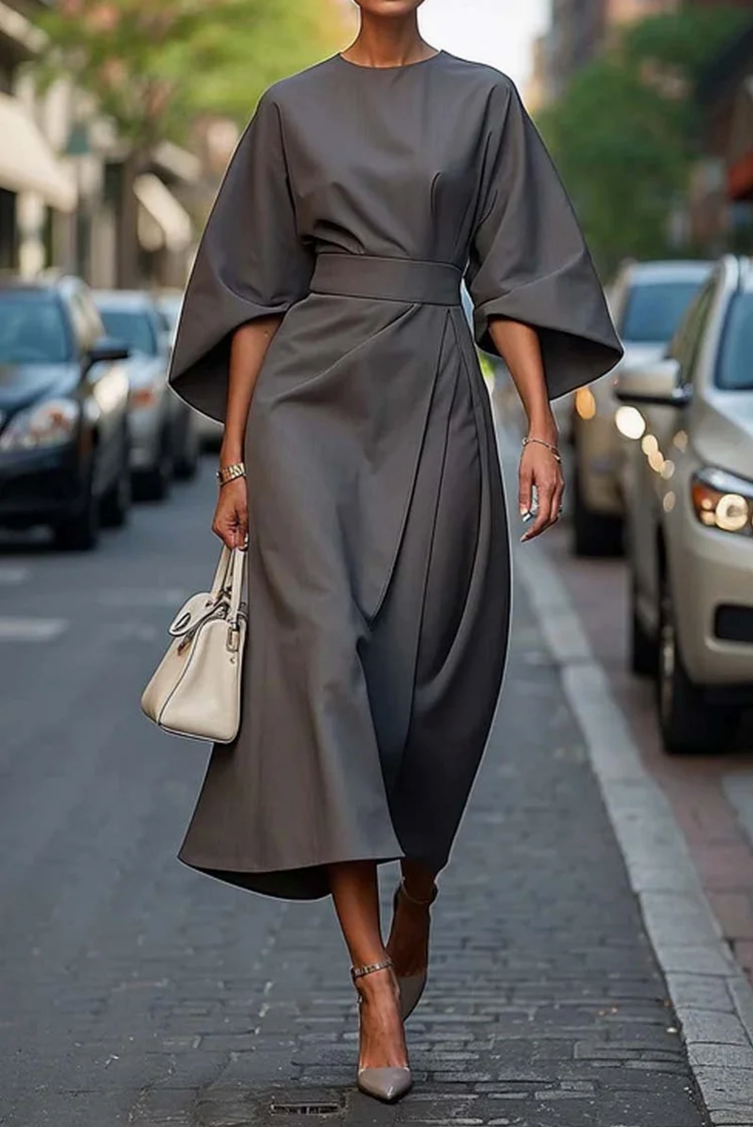 Mila Milano™ | ABITO CON MANICHE LANTERNA