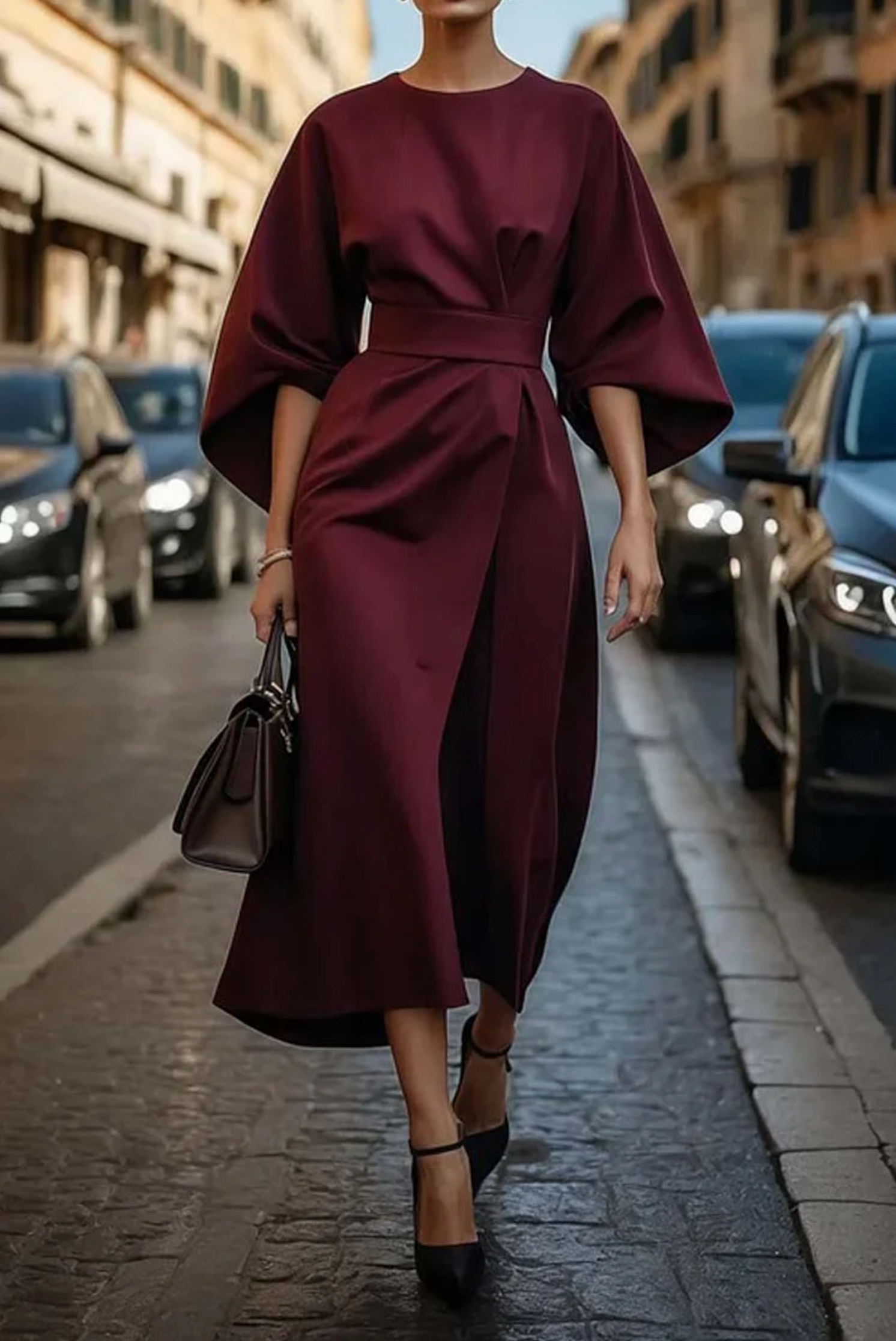 Mila Milano™ | ABITO CON MANICHE LANTERNA