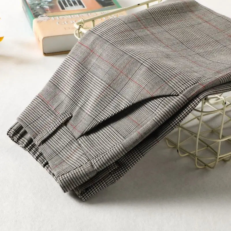 Pantaloni Tapered a Quadri Su Misura