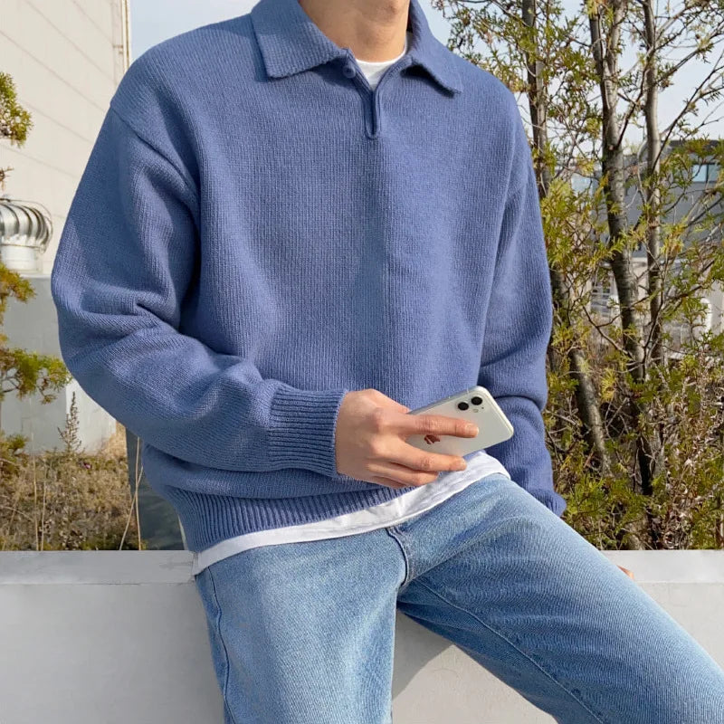 Maglione Polo in Maglia Accogliente