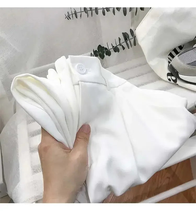 Pantaloni Plissettati a Vita Alta