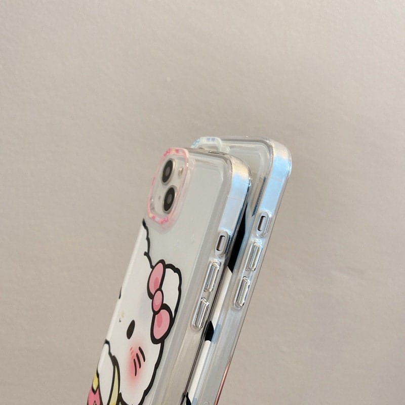 Custodia iPhone Kawaii Anime Hello Kitty & Pochacco