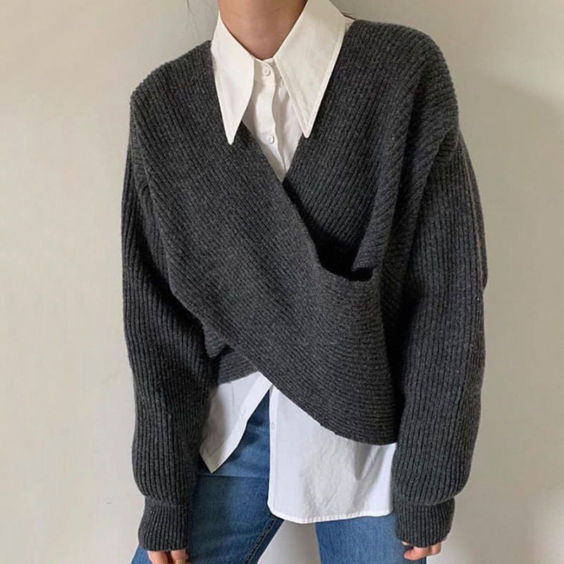 Mila Milano™ | Pull in maglia incrociata chic